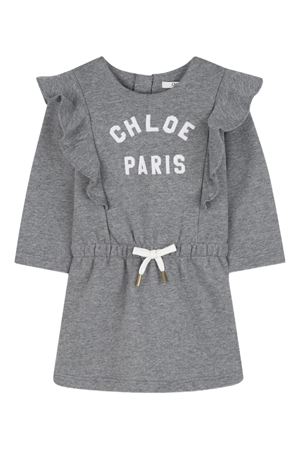 abito in cotone grigio CHLOÉ KIDS | C20712A46